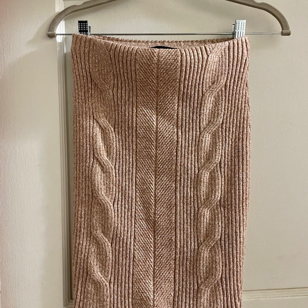 Express Light Tan/ Beige Sweater Mini Skirt